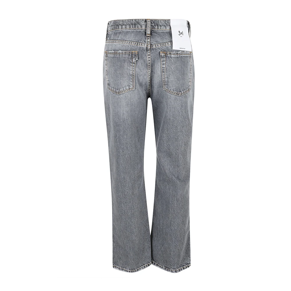 3X1 Grijze Katoenen Jeans Made in Italy Gray Dames