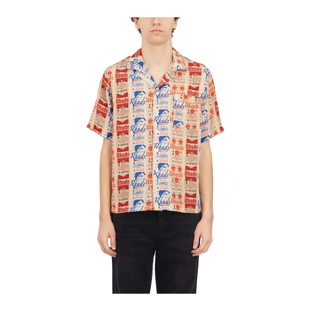 Rhude Zijden Bedrukt Overhemd Multicolor Heren