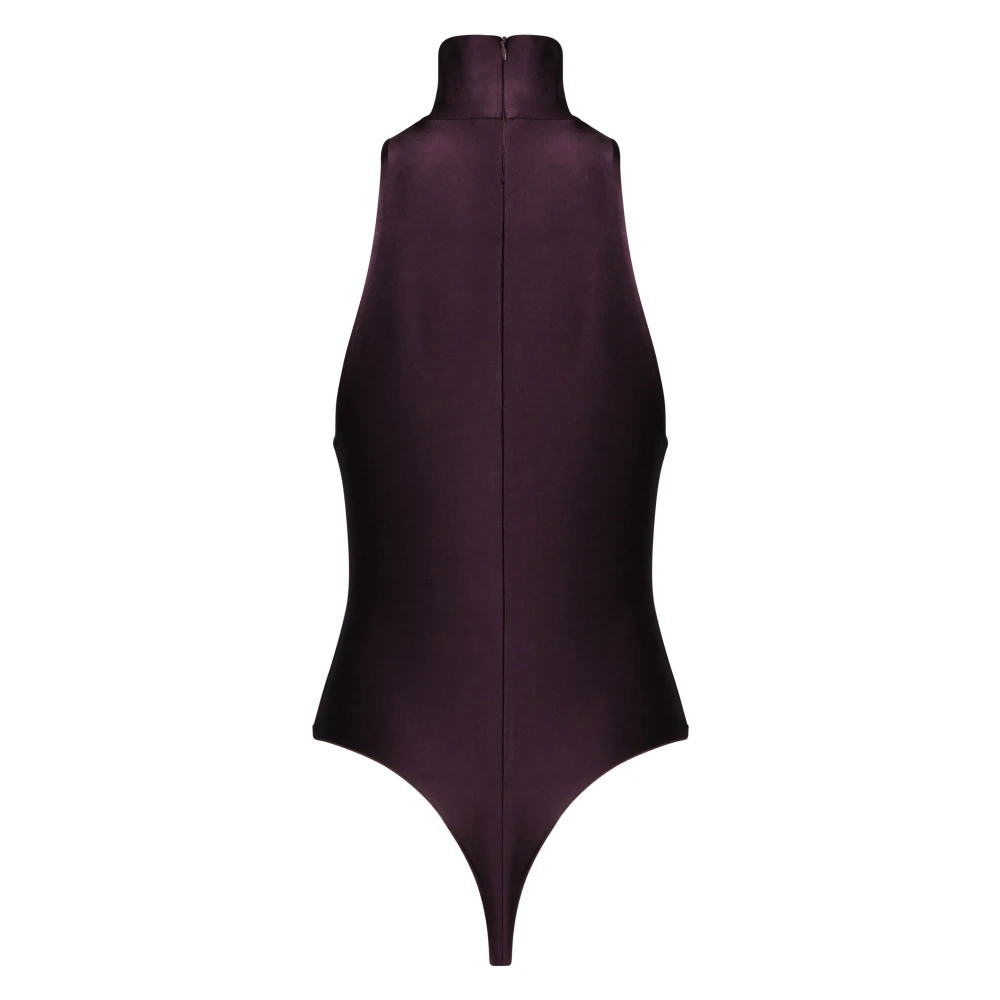 Andamane Hoge hals mouwloze top rood zwart Black Dames