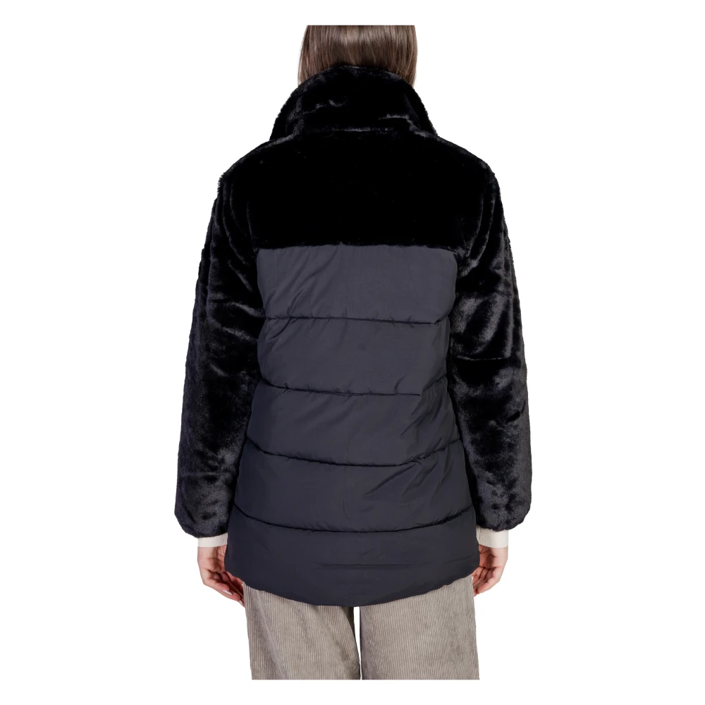 Only Bont Puffer Mix Jas voor Vrouwen Black Dames