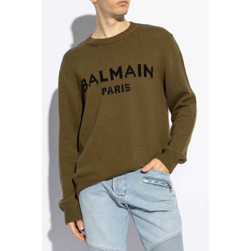 Balmain Trui met logo Green Heren