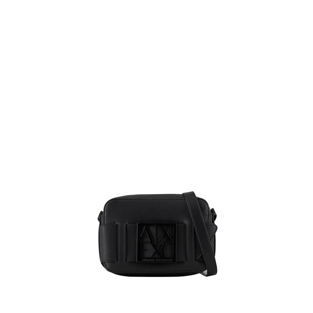 Armani Exchange Zwarte handtas met gouden details Black Dames