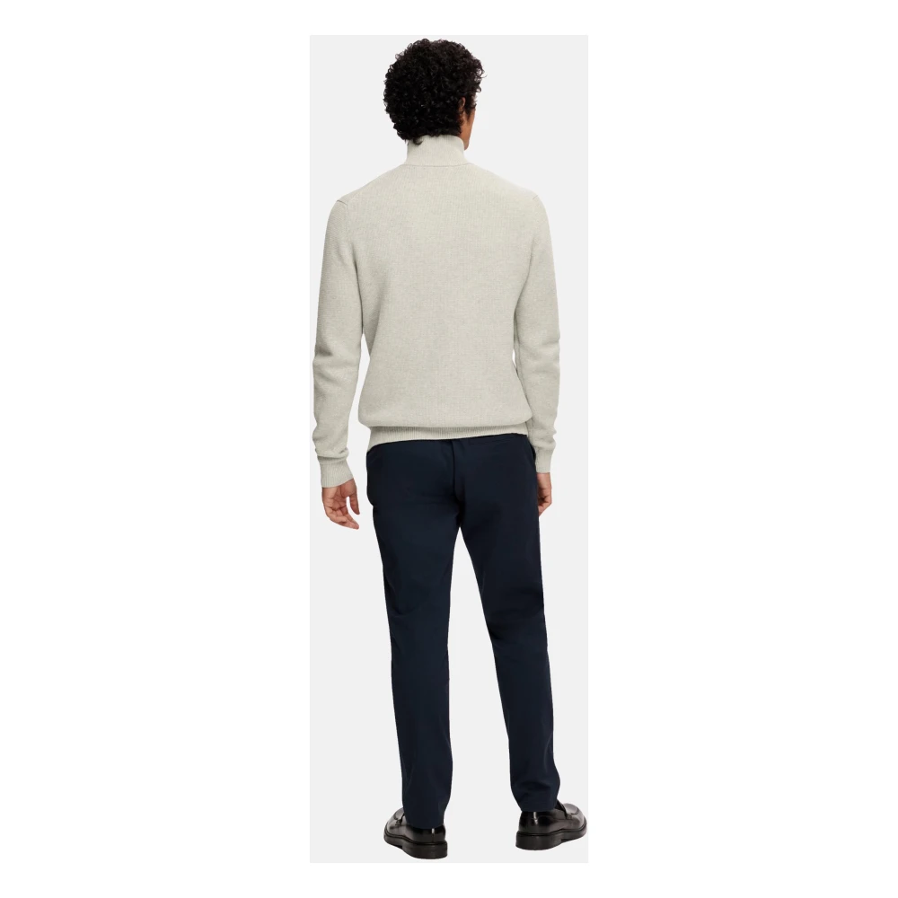 Selected Homme Melange Pullover met Troyer Kraag Gray Heren