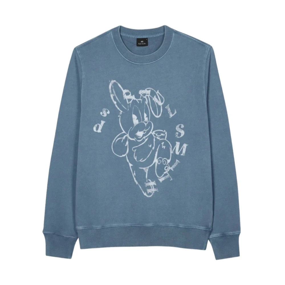 Paul Smith Blauwe Bunny Print Sweatshirt Blue Heren