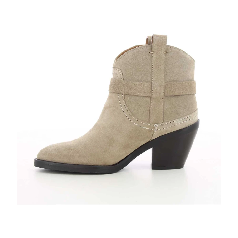 See by Chloé Stijlvolle Beige Hana W23 Enkellaarzen met Hak Beige Dames