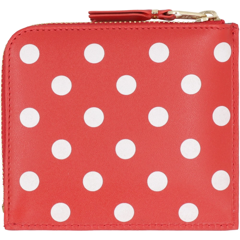 Comme des Garçons Polka-dot Leren Muntportemonnee Red Dames