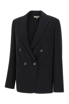 Crepe Double-Breasted Blazer