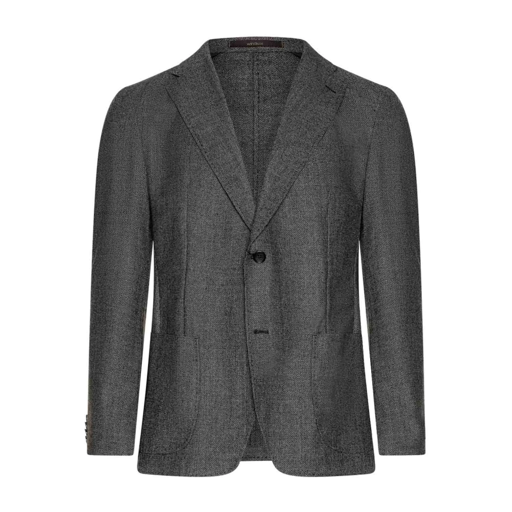 Windsor Slim Fit Wollen Blazer met Details Gray Heren