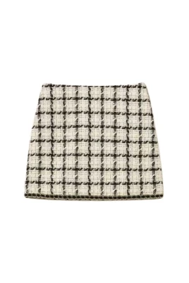 Bouclé Check Miniskirt