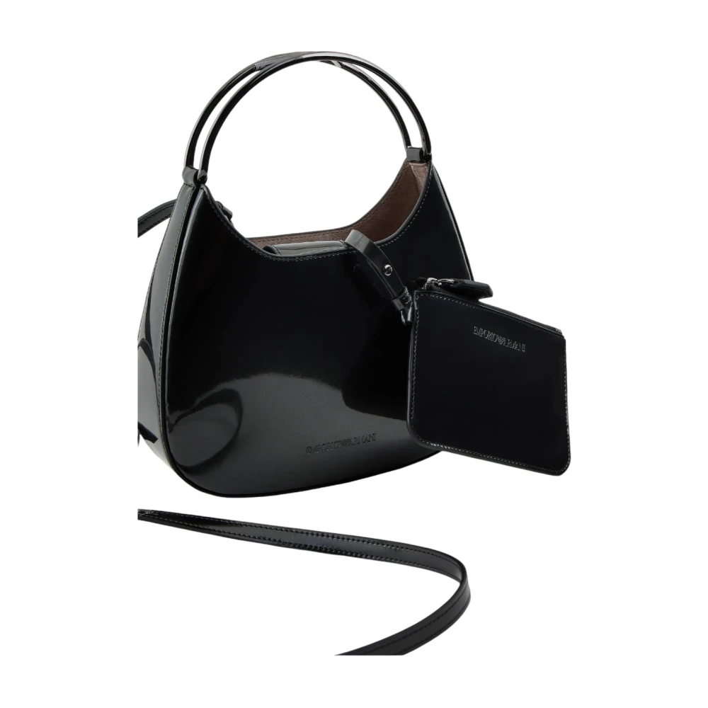 Emporio Armani Stijlvolle Leren Portemonnee Black Dames