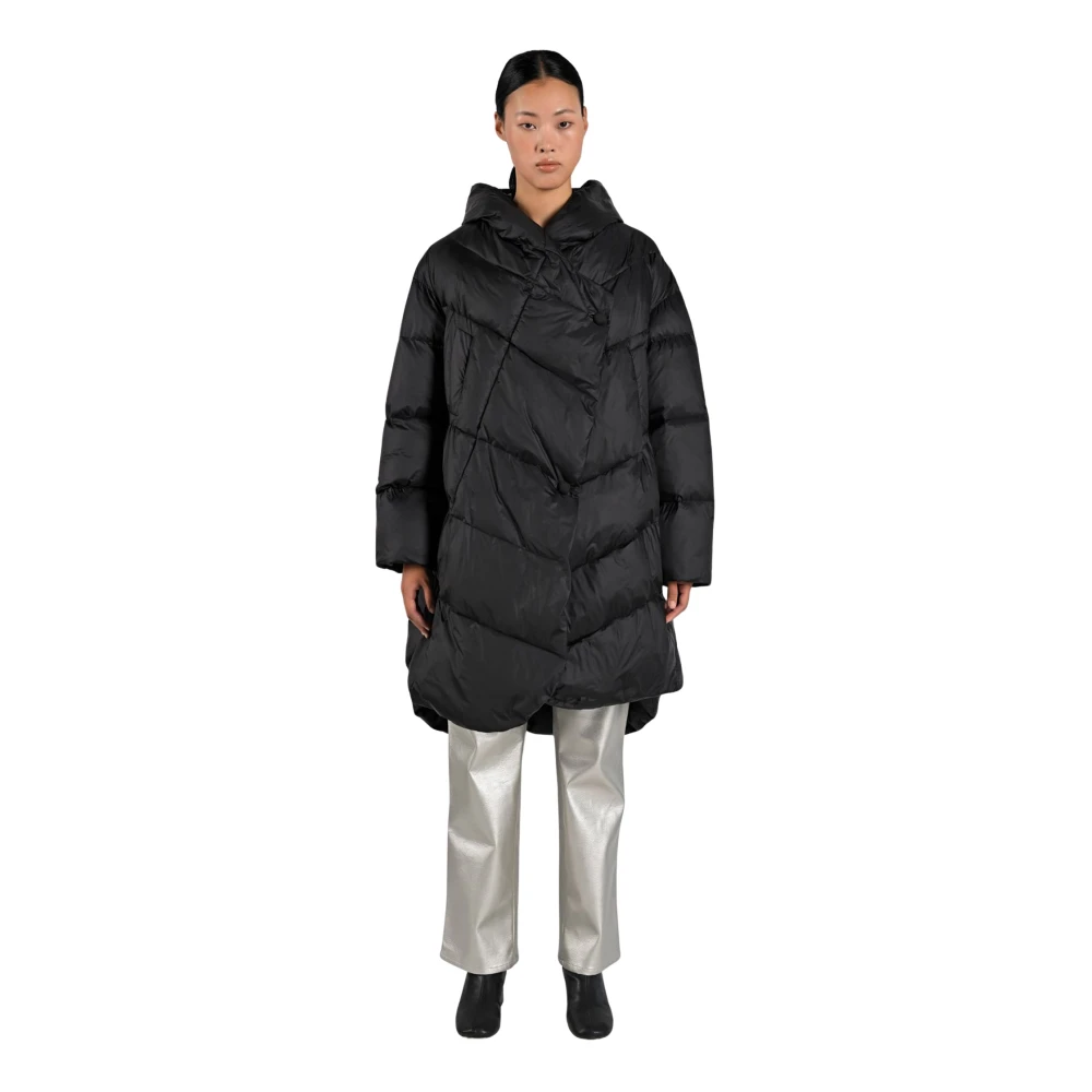 Canadian Classics Zwarte Satijnen Nylon Donsjas Black Dames