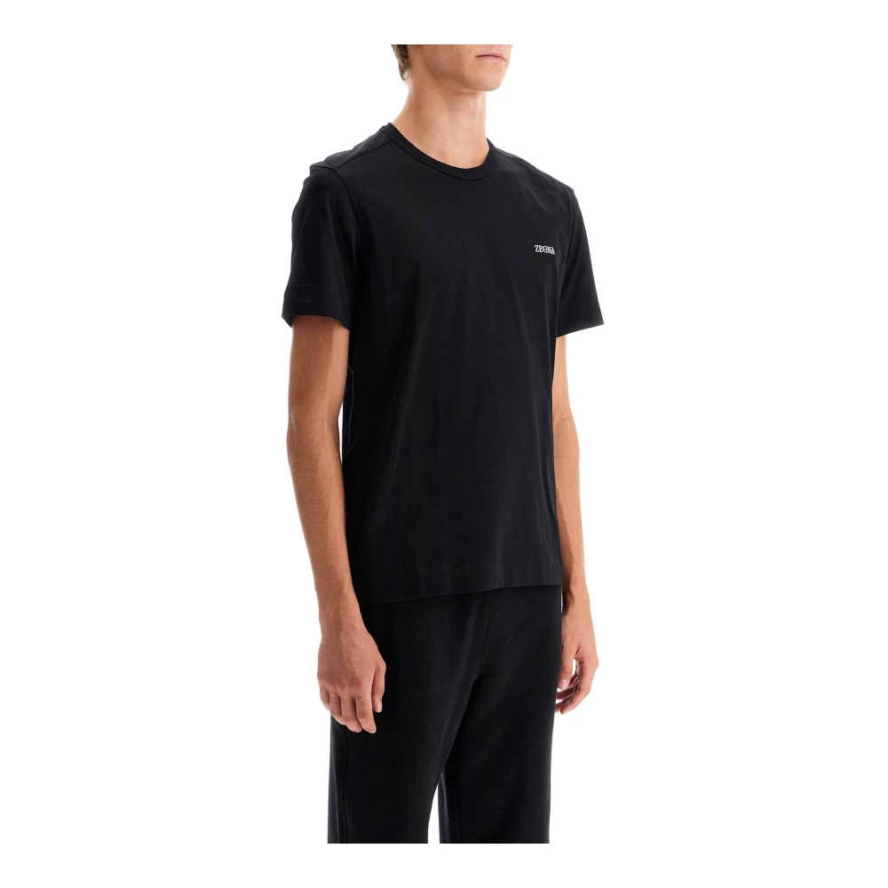 Ermenegildo Zegna Trui met logo borduursel Black Heren
