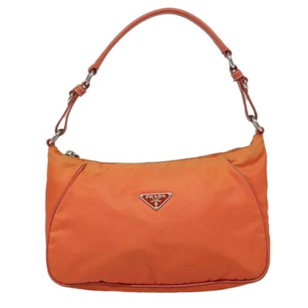 Prada Vintage Pre-owned Canvas prada-bags Orange Dames