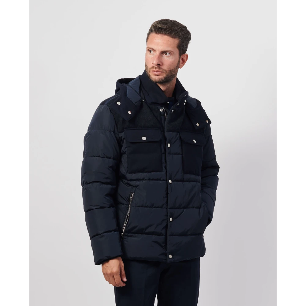 Hugo Boss Blauwe waterafstotende herenjas Blue Heren
