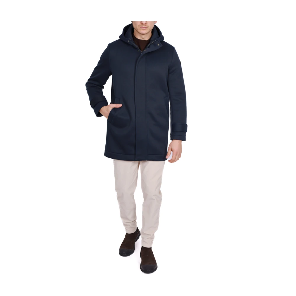 Distretto12 Blauwe Technische Micro Pique Parka Blue Heren