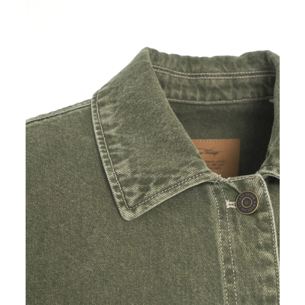 American vintage Groene Denim Oversized Jack Ss25 Green Dames