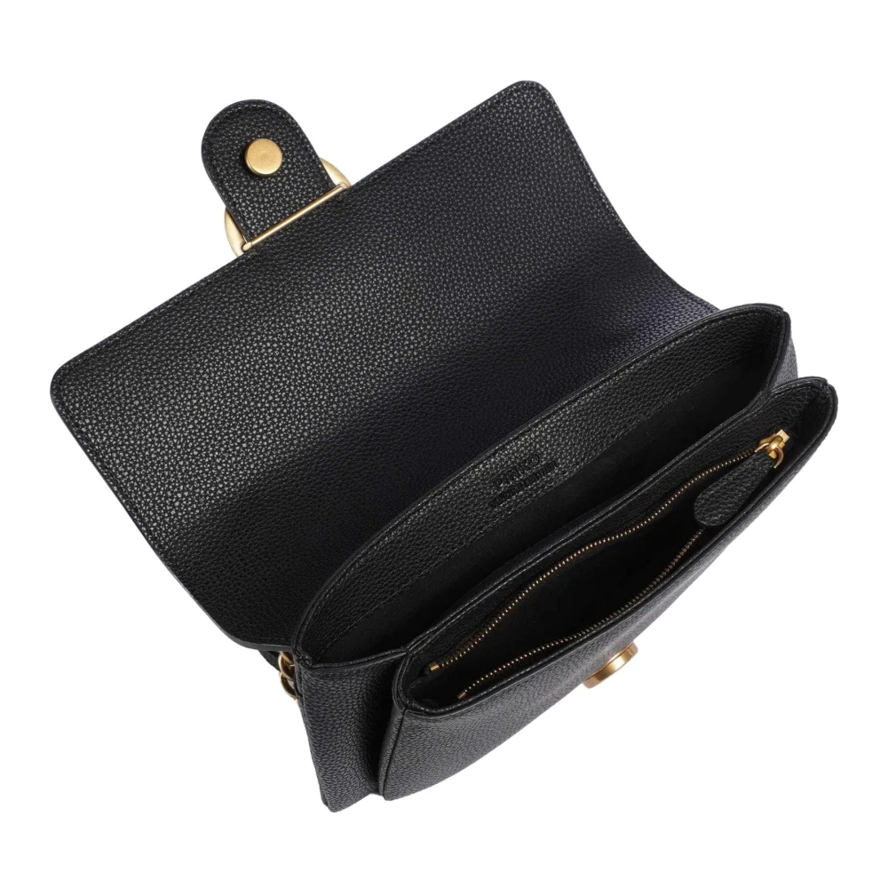 pinko Leren Handtas Stijl A29Q Black Dames