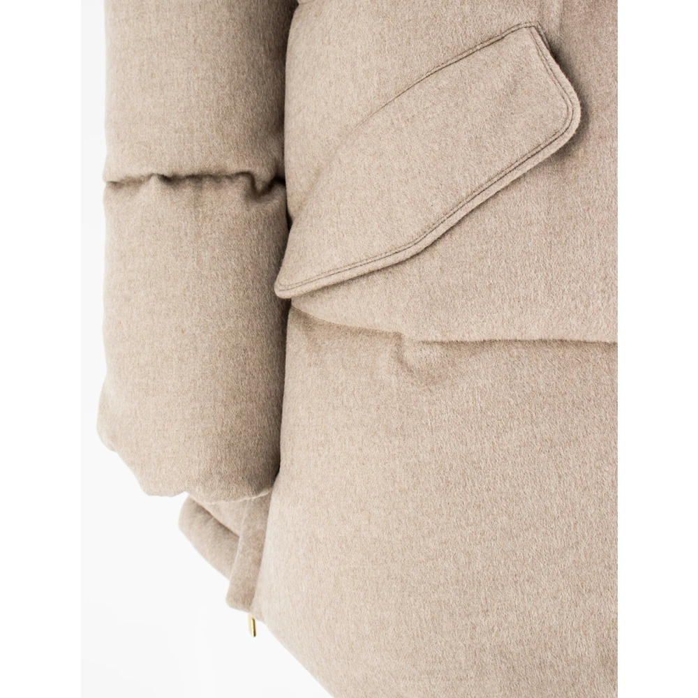 Moorer Luxe Ganzendons Kasjmier Jas Beige Dames