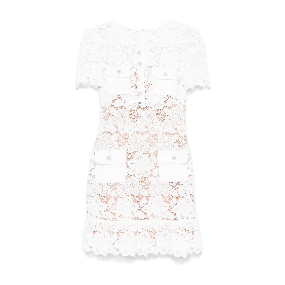 Self Portrait Witte Jurk met Uniek Design White Dames