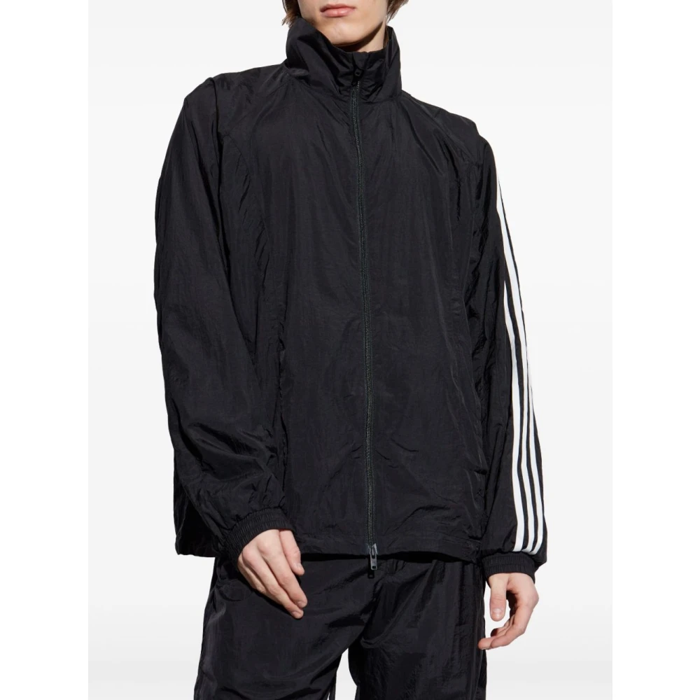 Y-3 Zwarte Rits Trui Hoge Hals Lange Mouwen Black Heren