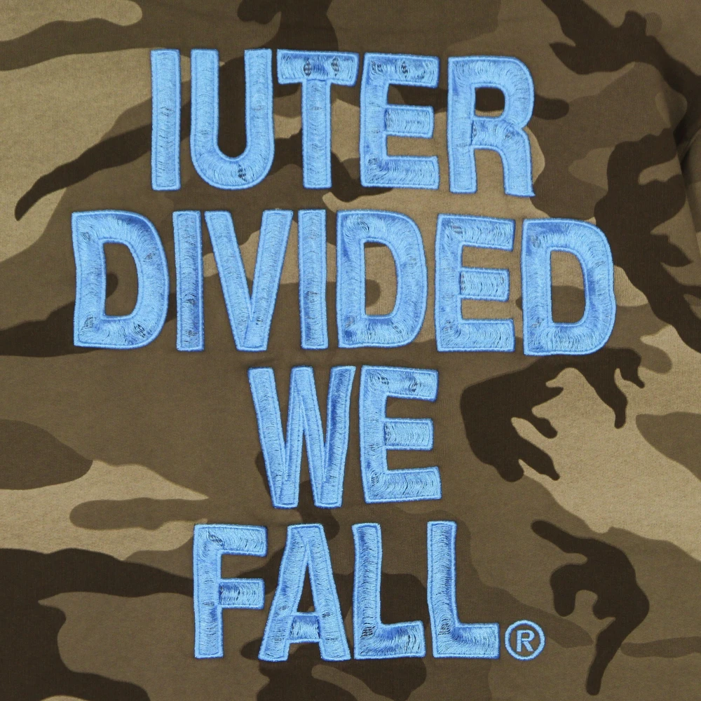 Iuter Camo Hoodie Bruin Geborduurde Rug Brown Heren