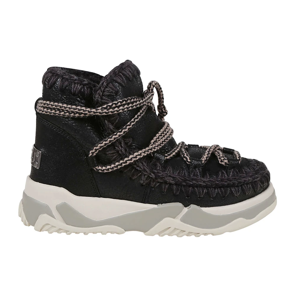 Mou Donna Cracked Black Sneakers Scoubidou Lace - Immagine 4