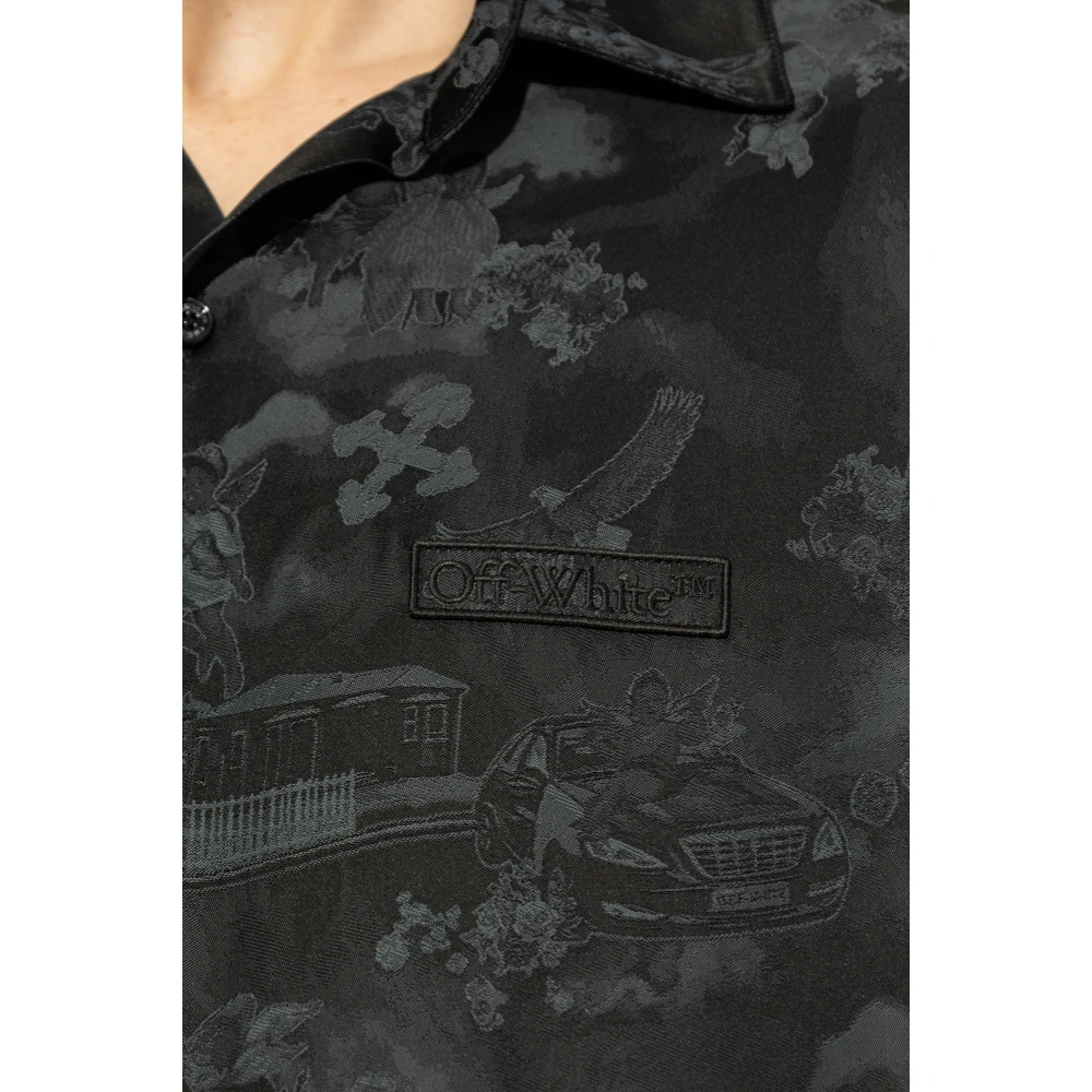 Off White Shirt met logo Black Heren