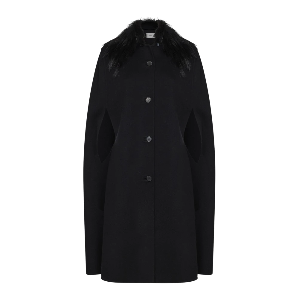 Fendi Cape - Female - Ponchos - Black - S - Jackets