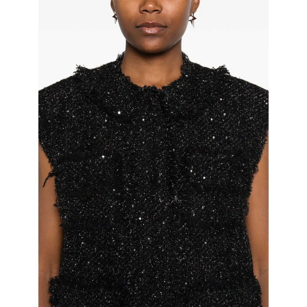 Msgm Stijlvolle Polyester Vest voor Vrouwen Black Dames