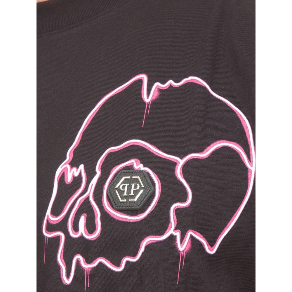 Philipp Plein Skull Dripping Round Neck T-shirt Black Heren