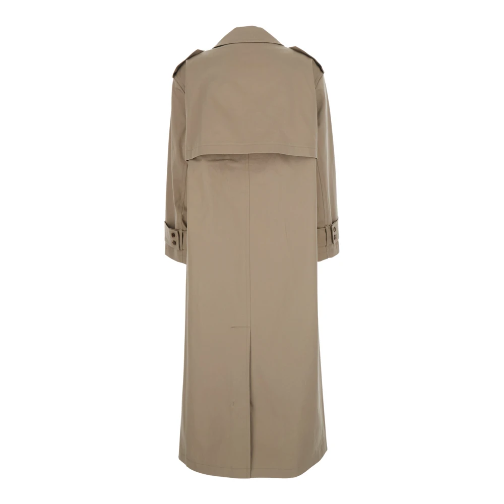 Theory Beige Trenchcoat met Notched Revers Beige Dames