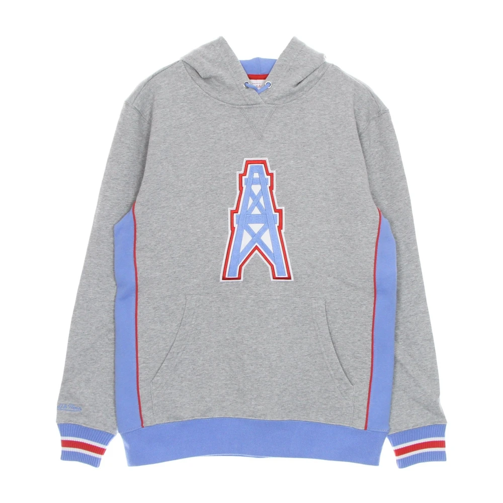 Mitchell & Ness Houston Oilers Hoodie Zwaar Fleece Gray Heren