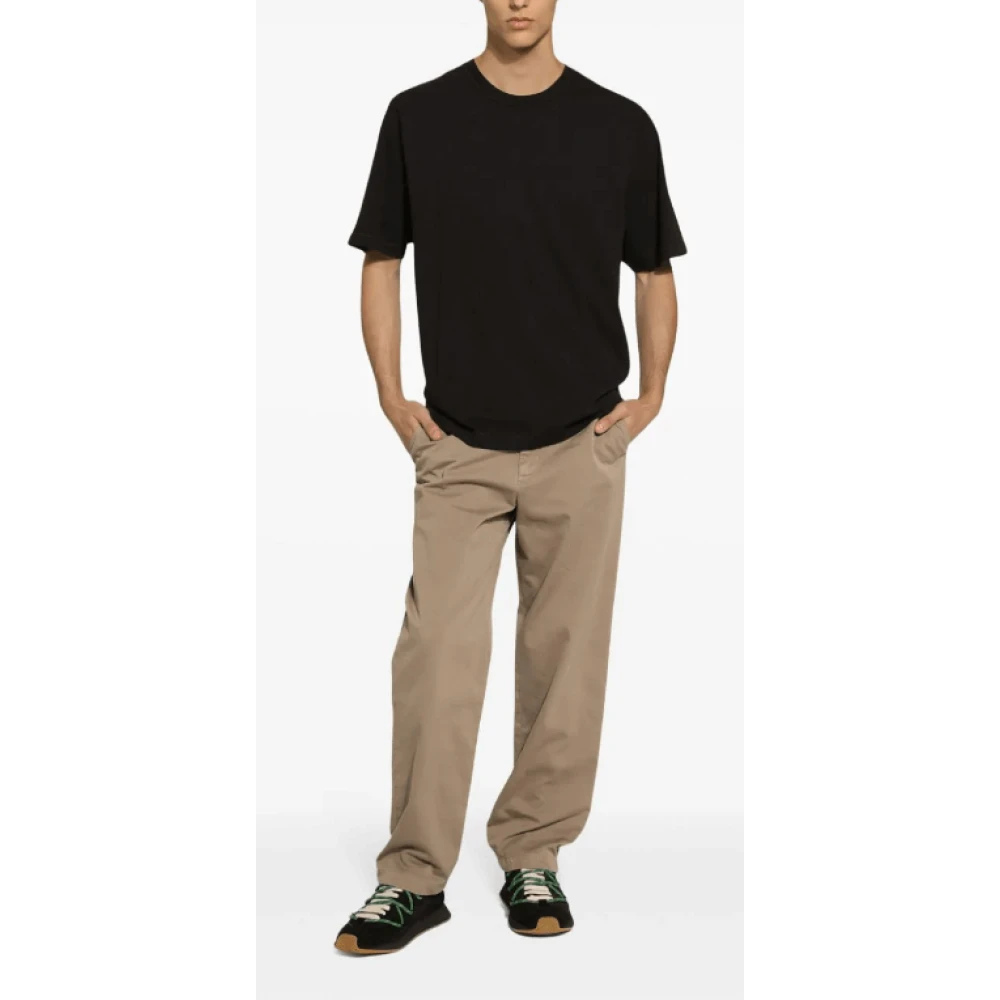 Dolce & Gabbana Zwart Katoenen Crew Neck T-shirt Black Heren