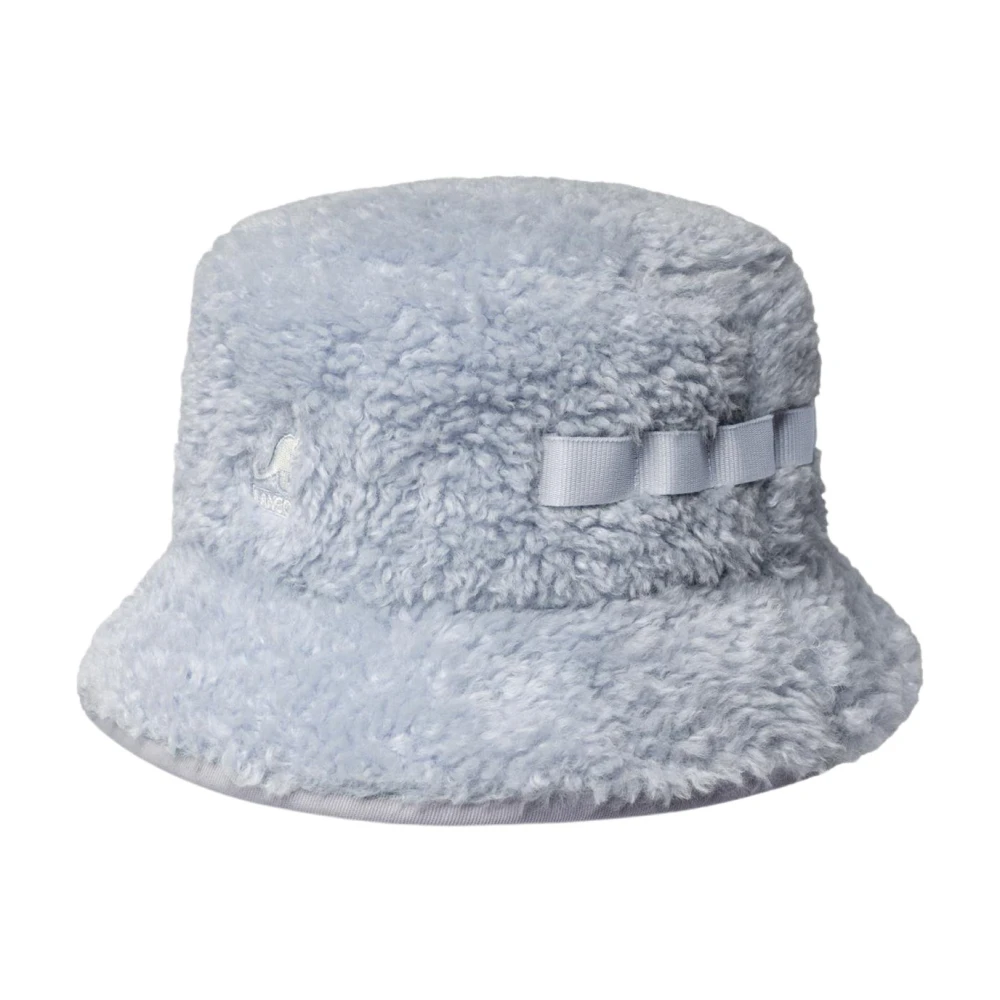 Kangol Blauwe Shearling Utility Bucket Hoed Blue Unisex