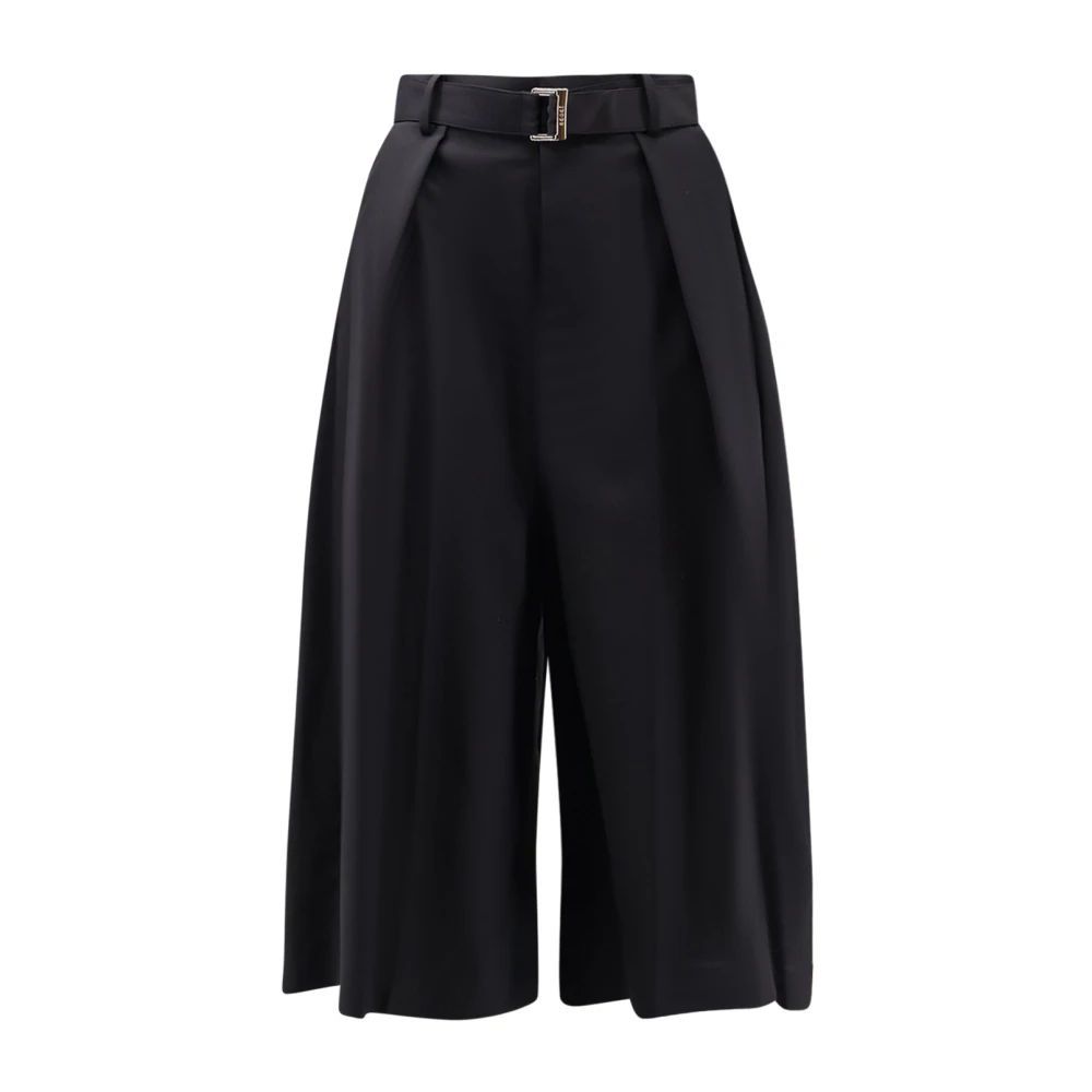 Sacai Black Casual Shorts, Female, Xs, Bermuda Shorts With Belt