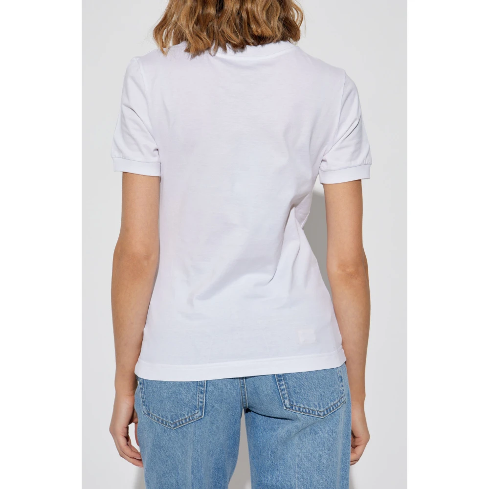 Dolce & Gabbana T-shirt met logo-vormige applicatie White Dames