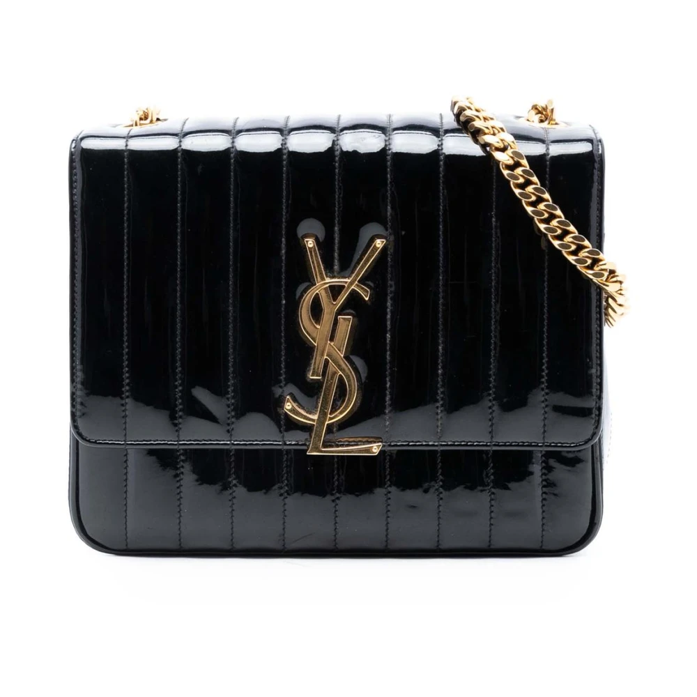 Saint Laurent Vintage Women's Black Pre-Owned Chain Shoulder Bag