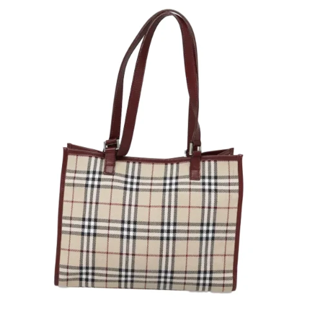 Burberry Vintage Pre-owned Canvas handbags Beige Dames