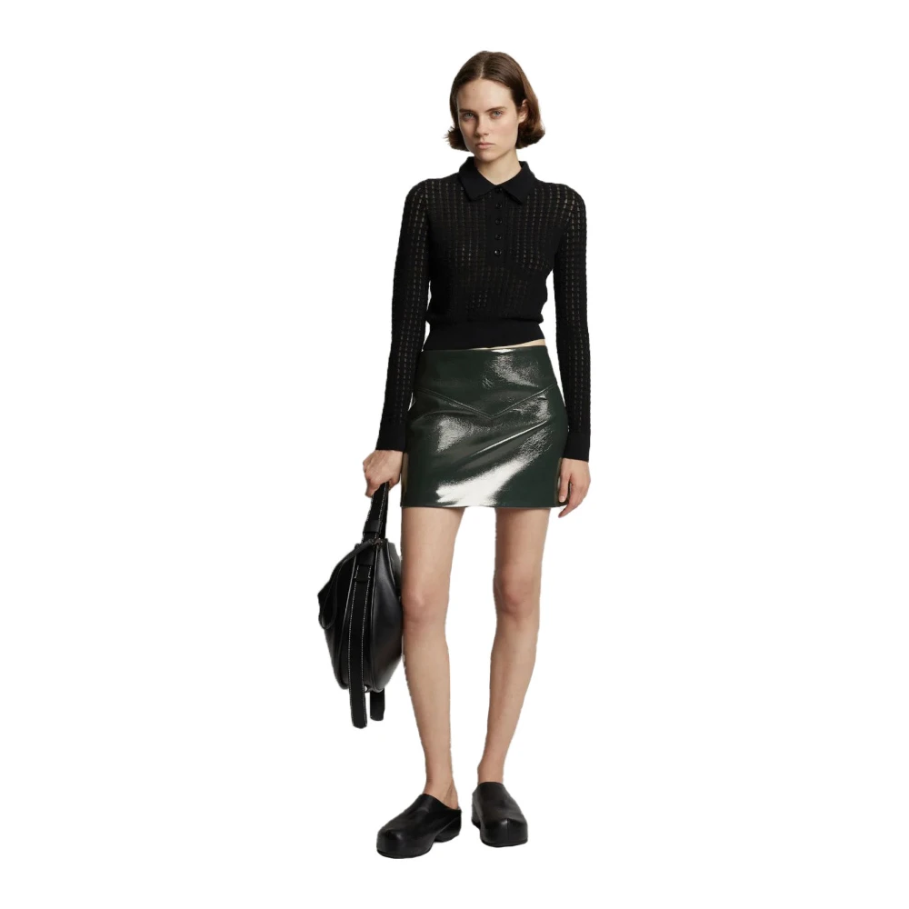 Proenza Schouler Glanzende Effect Minirok Green Dames