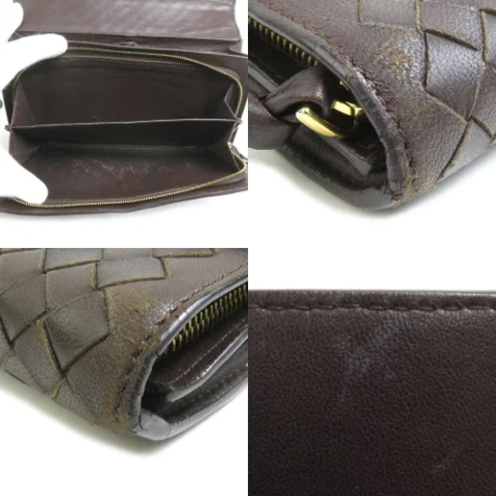 Bottega Veneta Vintage Pre-owned Fabric wallets Brown Dames