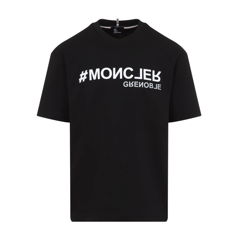 Moncler Zwarte korte mouw T-shirt Black Heren