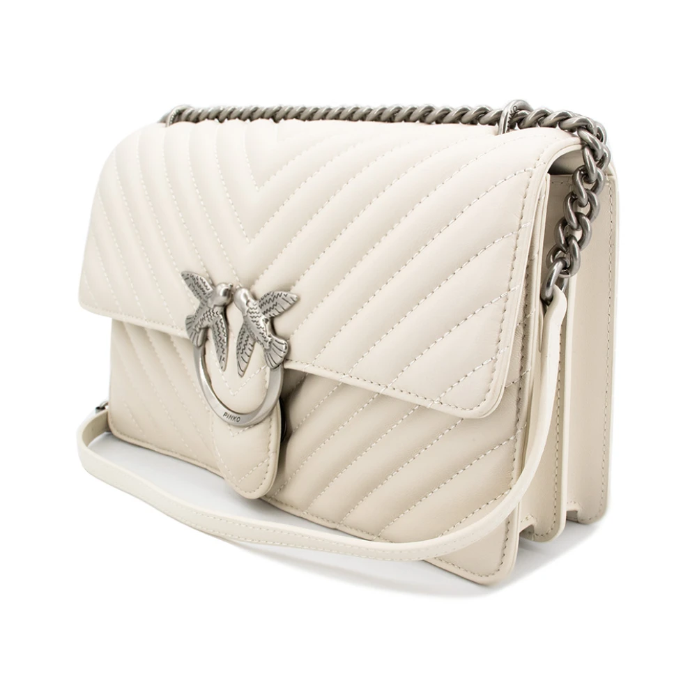 pinko Gewatteerde Nappaleren Love Tas White Dames