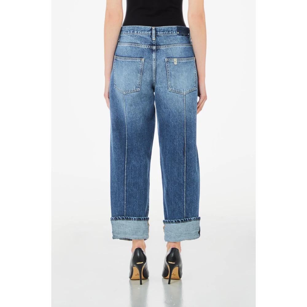 Liu Jo Cropped Straight Leg Broek Blue Dames
