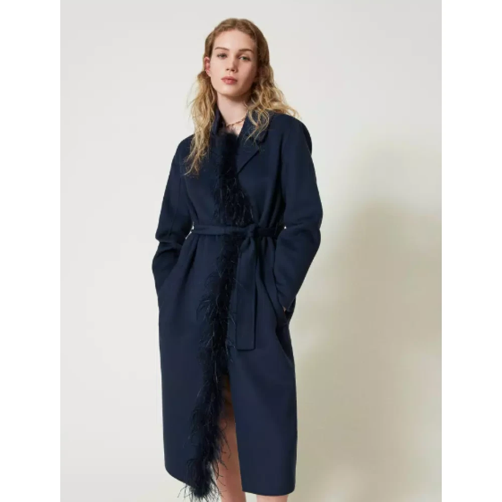 Twinset Blauwe Jas Set Blue Dames