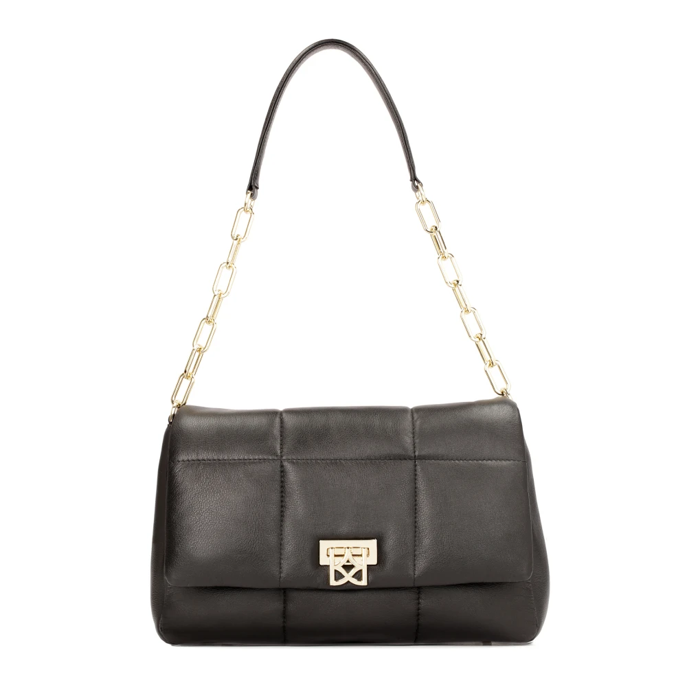 Kazar Zachte leren klep handtas Black Dames