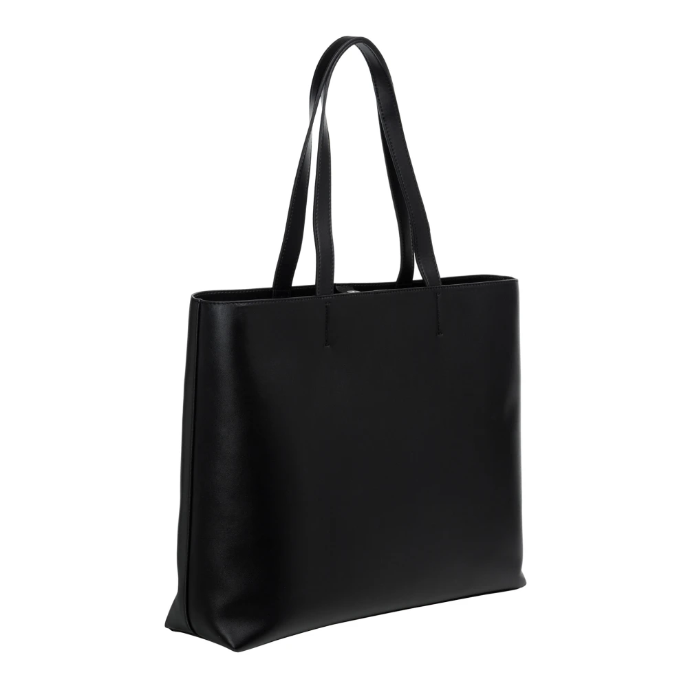 Calvin Klein Jeans Eenvoudige Tote Bag met Logo Black Dames