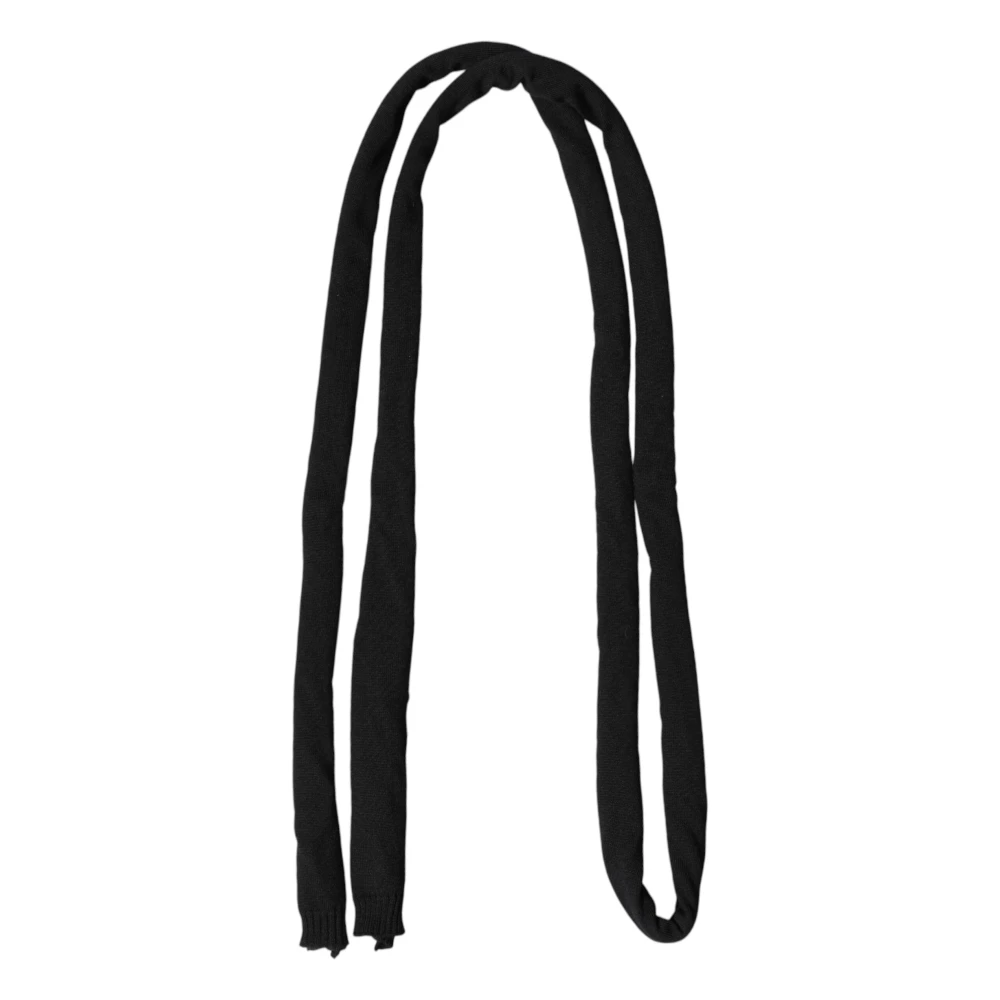 Dolce & Gabbana Black Scarves, Unisex, One Size, Knitted Scarf
