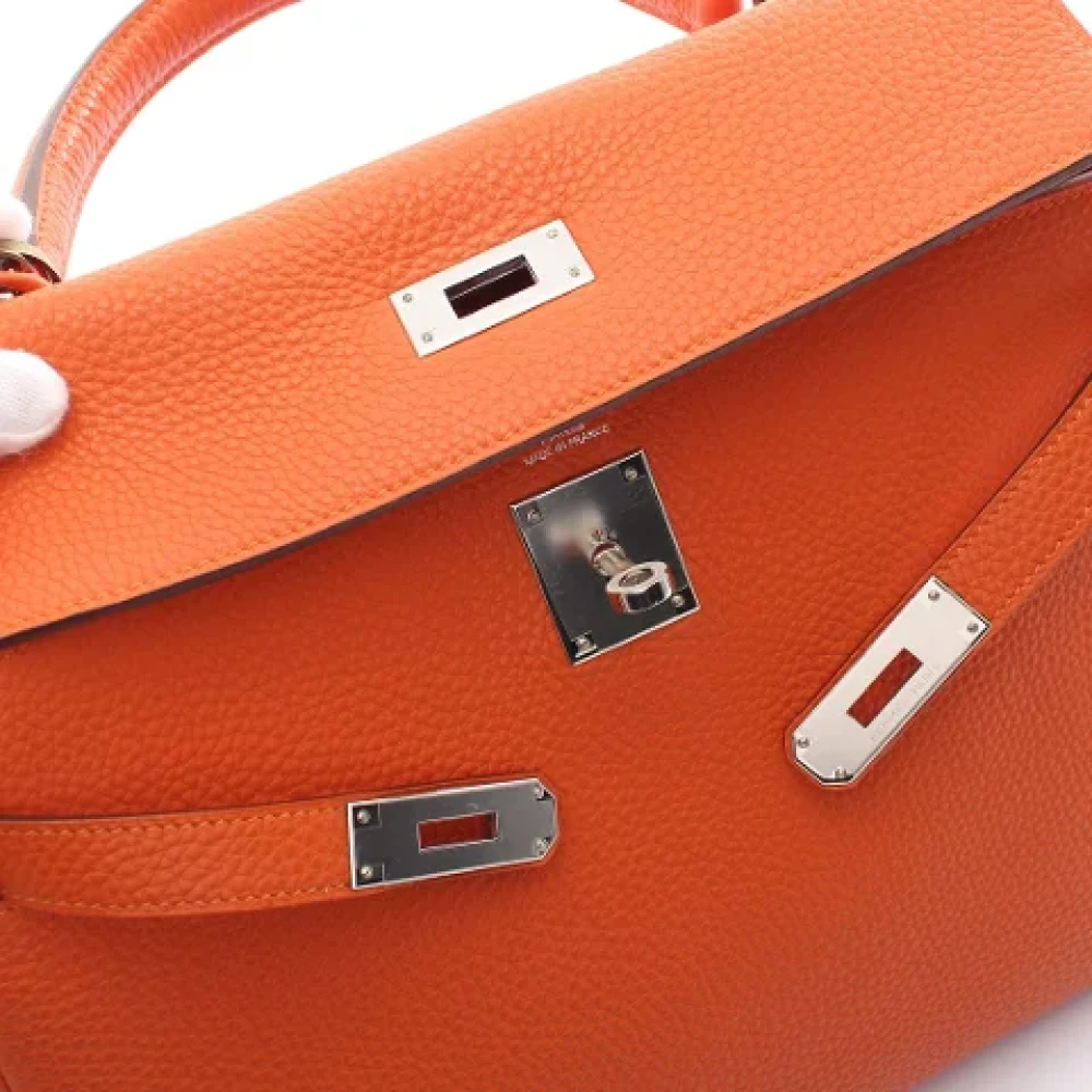 Hermès Vintage Pre-owned Leather handbags Orange Dames