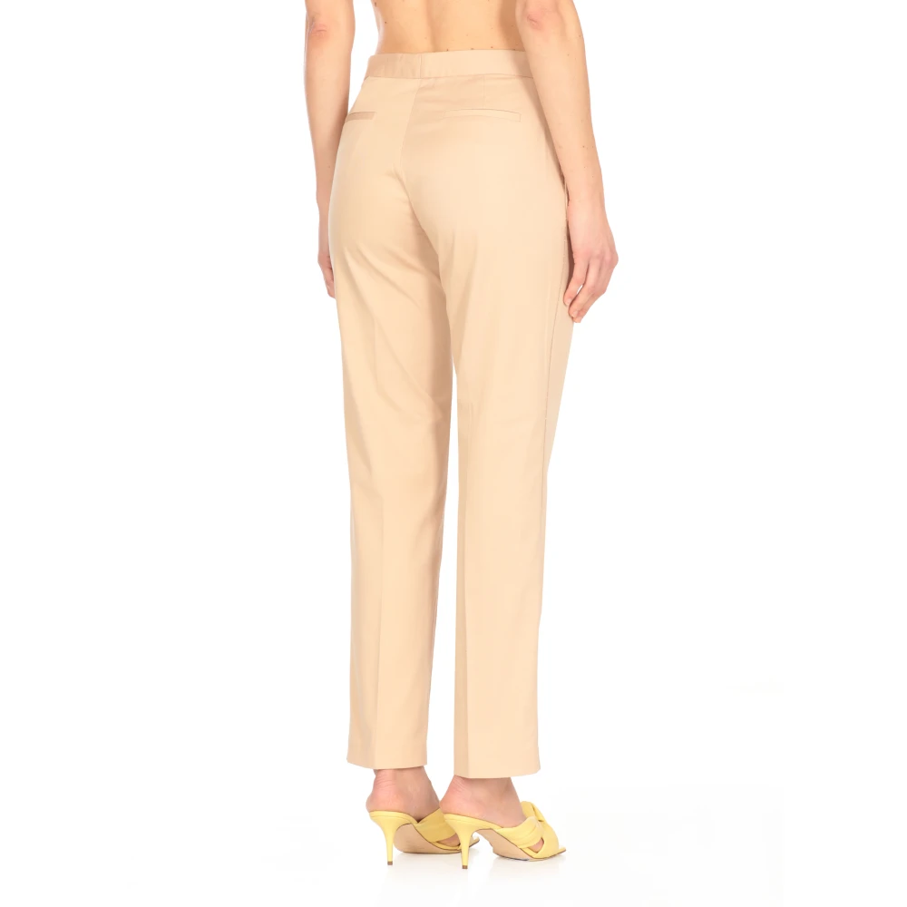 Fabiana Filippi Beige Katoenen Broek met Zijdetails Beige Dames