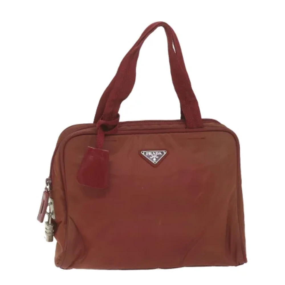 Prada Vintage Pre-owned Nylon handbags Red Dames